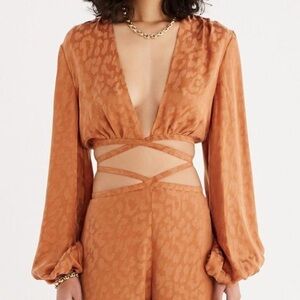 Rumer Animal Print Wrap Cropped Top Rust Size Small New with Tag